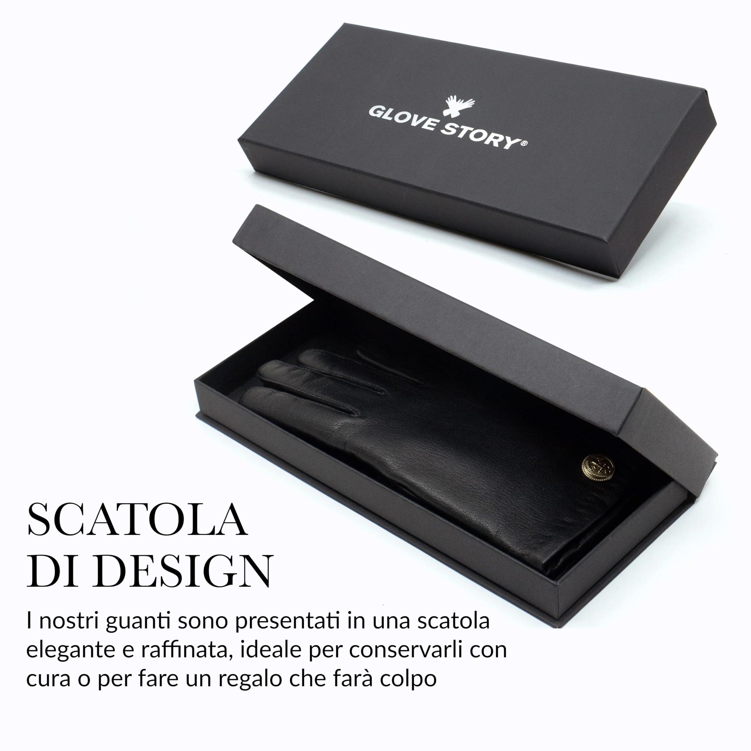 GLOVE STORY Guanti in Pelle di Agnello per Donna Fodera in 100% Seta - Guanti Touchscreen Materiale Elegante, Morbido e Confortevole - Guanti Invernali Caldi per Donna Produzione Artigianale