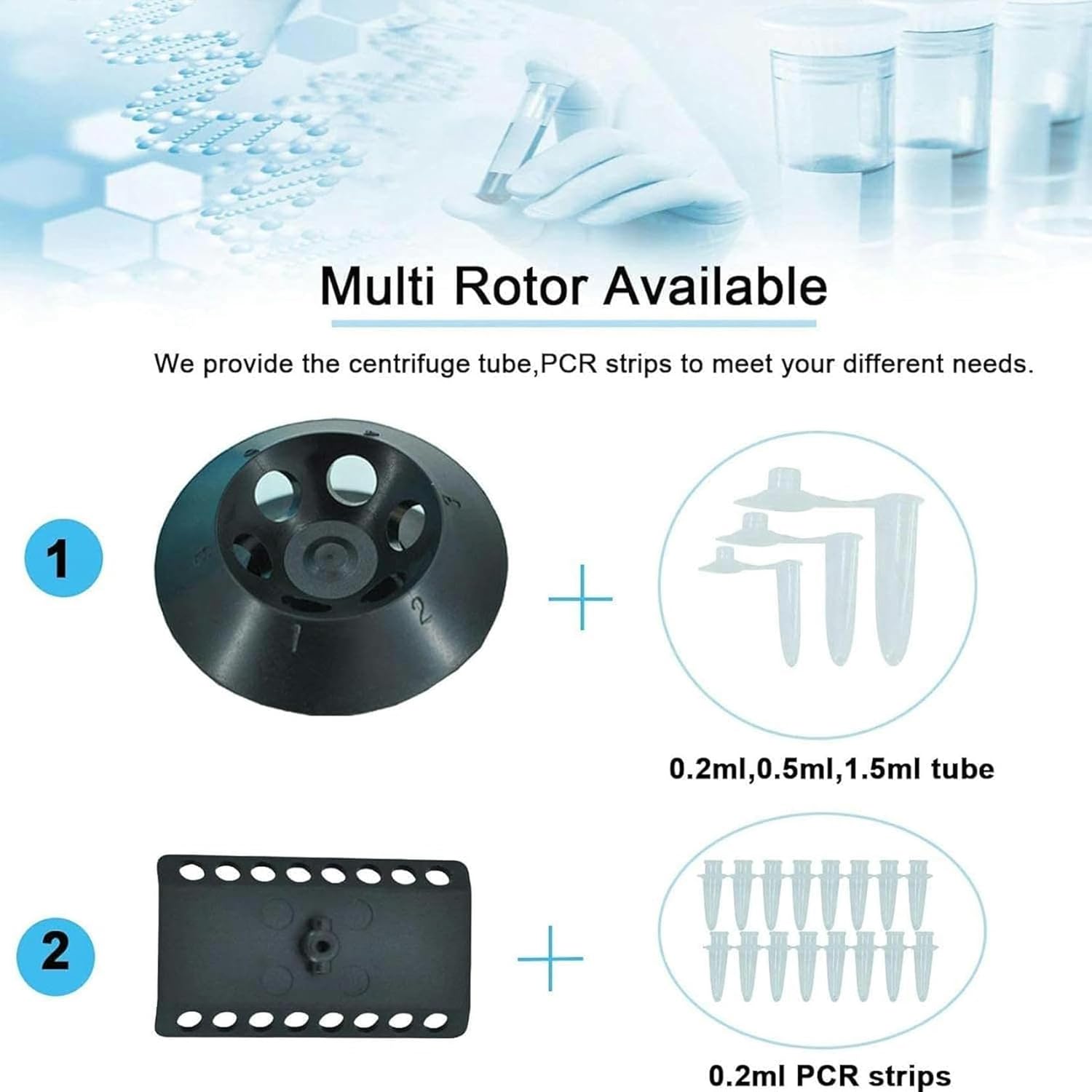FLTRGO Electrical Centrifugal Machine, Laboratory Table Center, Portable Mini Desktop-Centrifugugen Laboratory, for 2 Ml/1.5 Ml/0.5 Ml/0.2 Ml Centrifugue Tube