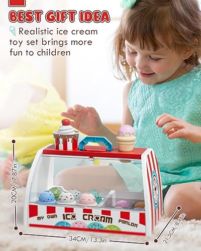 Miniatura 5 de Lehoo Castle Juguetes de helado para niños pequeños de 3 a 5 años, juguetes para niñas de 3 años en adelante, juego de helado para niños de 2 a 4