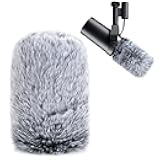 SM7B Pop Filter for Shure Mic, Furry Windscreen Muff Compatible with Shure SM7B, SM7dB Dynamic Vocal Microphone. (Gray)