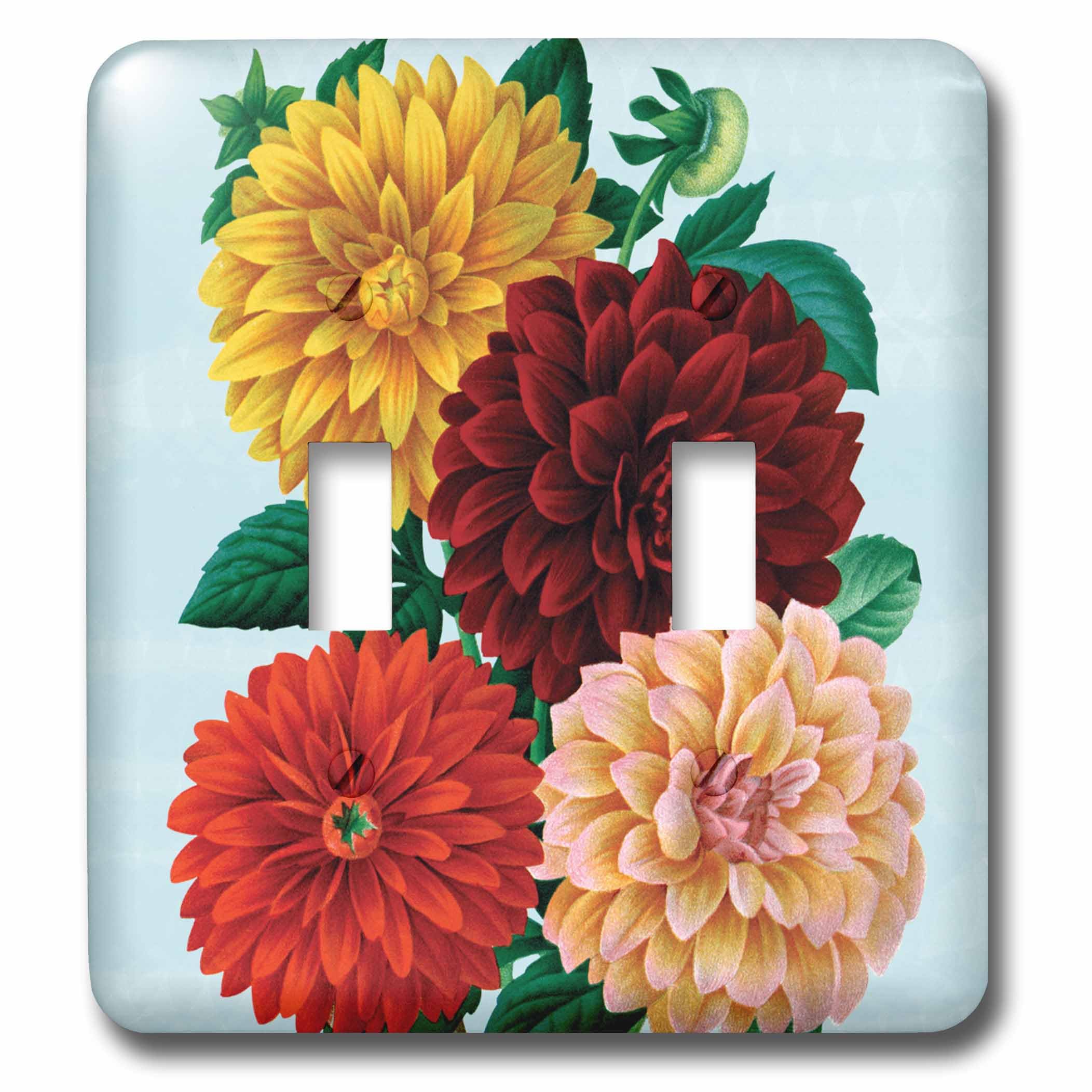 Interrupteur à bascule dahlia multicolore au design floral unique 3dRose