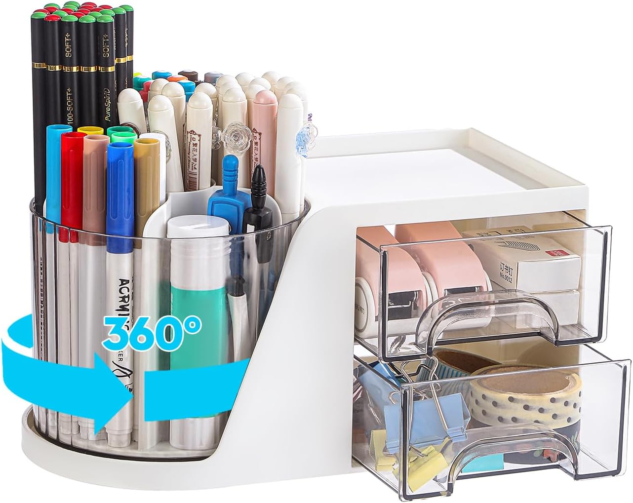Organizador De Escritorio Giratorio De 360° Con 2