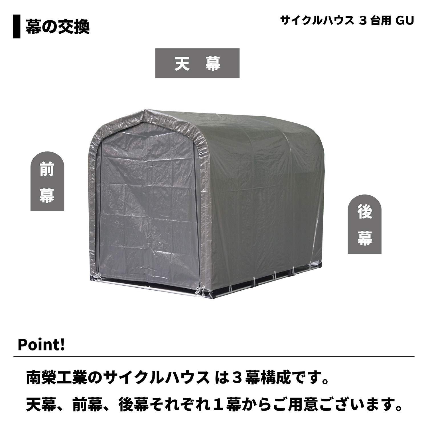 Amazon | 南榮工業(Nan-a Corporation) サイクルハウス 3台用GU 本体 