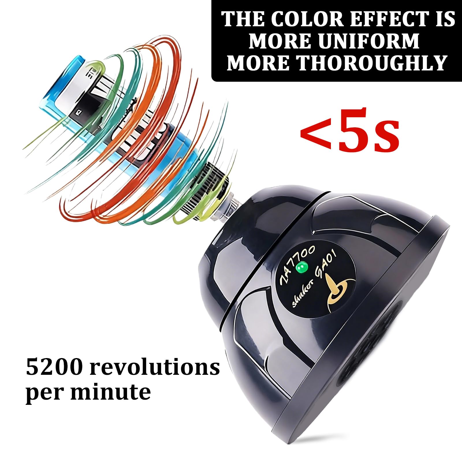 Vortex - Mezclador giratorio de 5200 rpm, mezclador Vortex, potente mini coctelera de pintura, función táctil, mezclador de tinta eléctrica multiusos para salones de uñas, salones de belleza