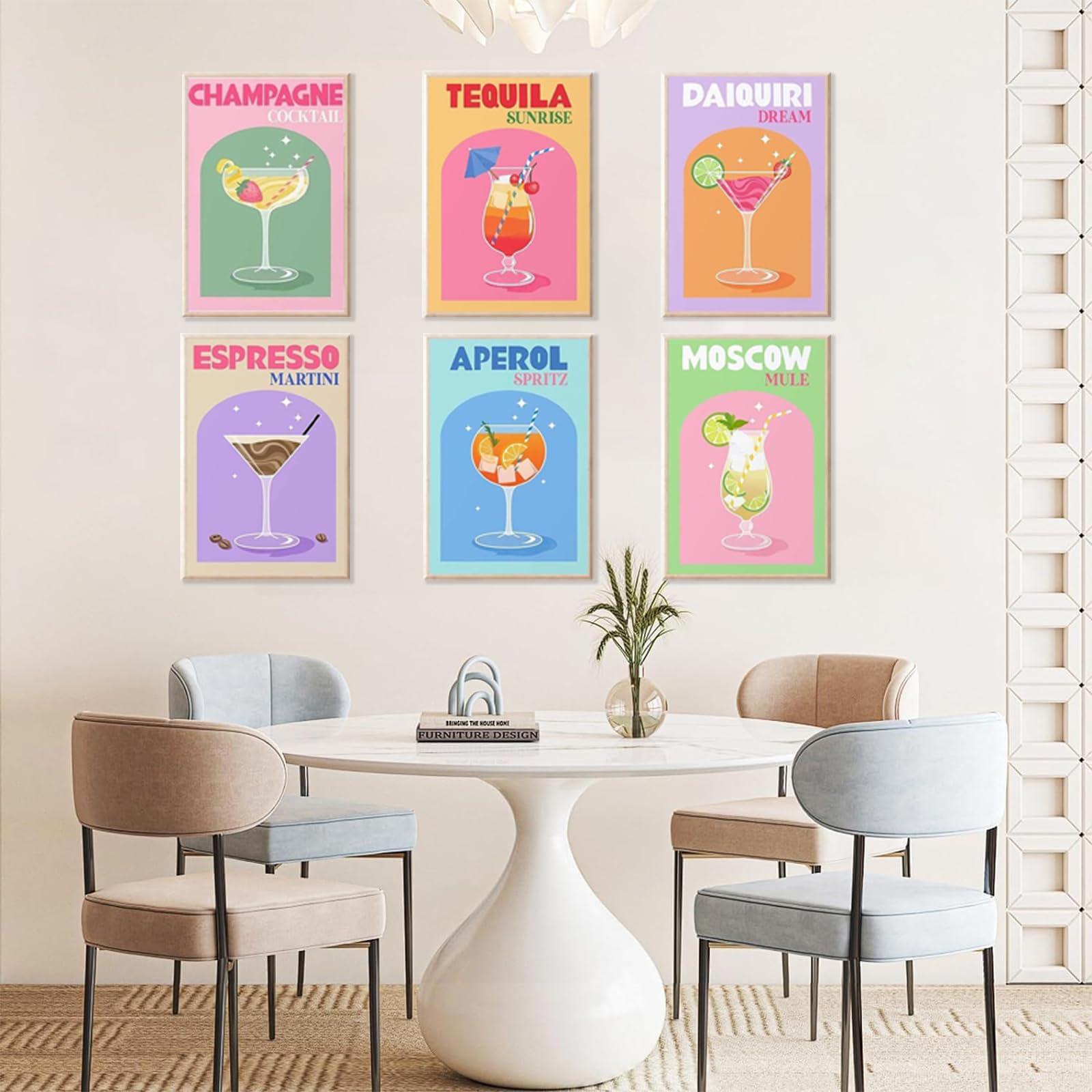 Kit Peinture Par Numéros Adulte – 6 Toiles Cocktail, Pinceaux Et Peintures Inclus, Idée Cadeau DIY Et Détente
