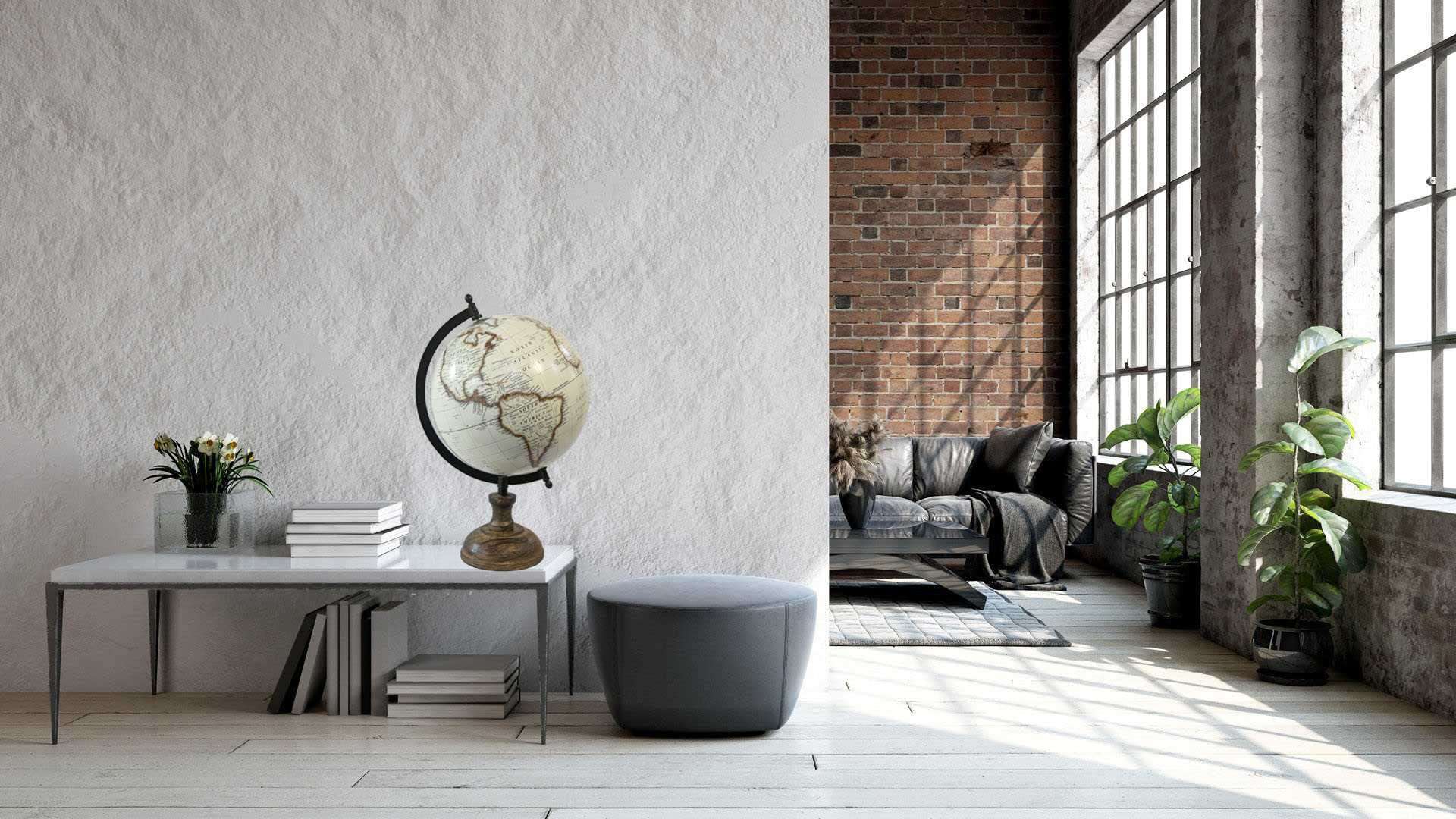 Gameshub WHITE GLOBE With Solid Wooden Base Political Educational 8 Inch Rotating World Globe with Metal Arc and Wooden Base/World Globe/Home Decor/Office Decor/Gift Item 2