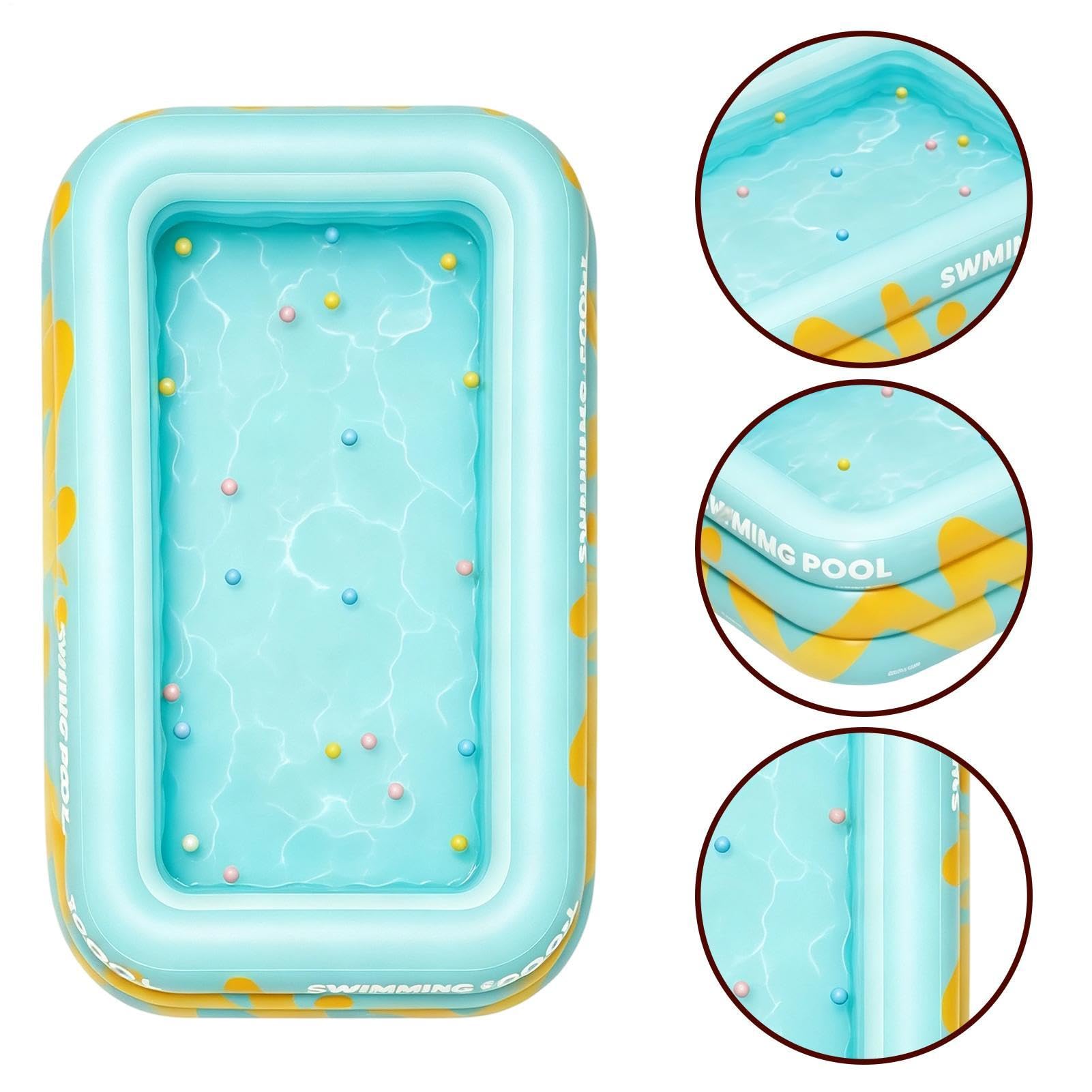 Piscina Hinchable Juguete Engrosado de 210 por 145 por 56 centímetros | Piscina para el verano, en exteriores, en patio, jardín, jardín trasero, césped, parque y en