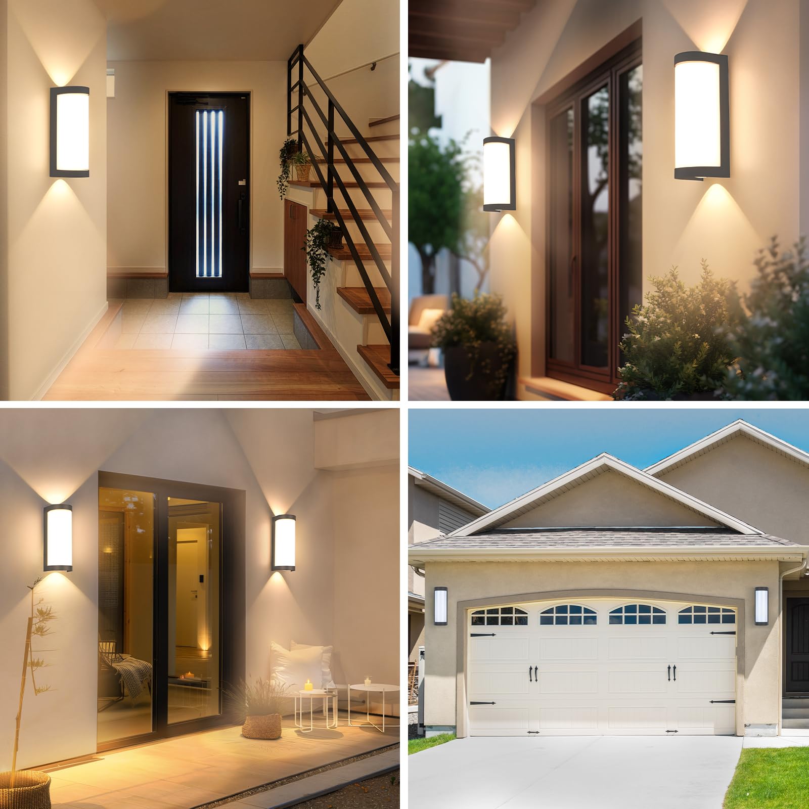 YindaLux Lampa LED 24 W, antracyt, IP65, wodoszczelna 3000 lm, do użytku wewnętrznego/Estern, 3000K Bianco Luci da Estern, aplikacja Alluminio na taras, wejście, Corridoio