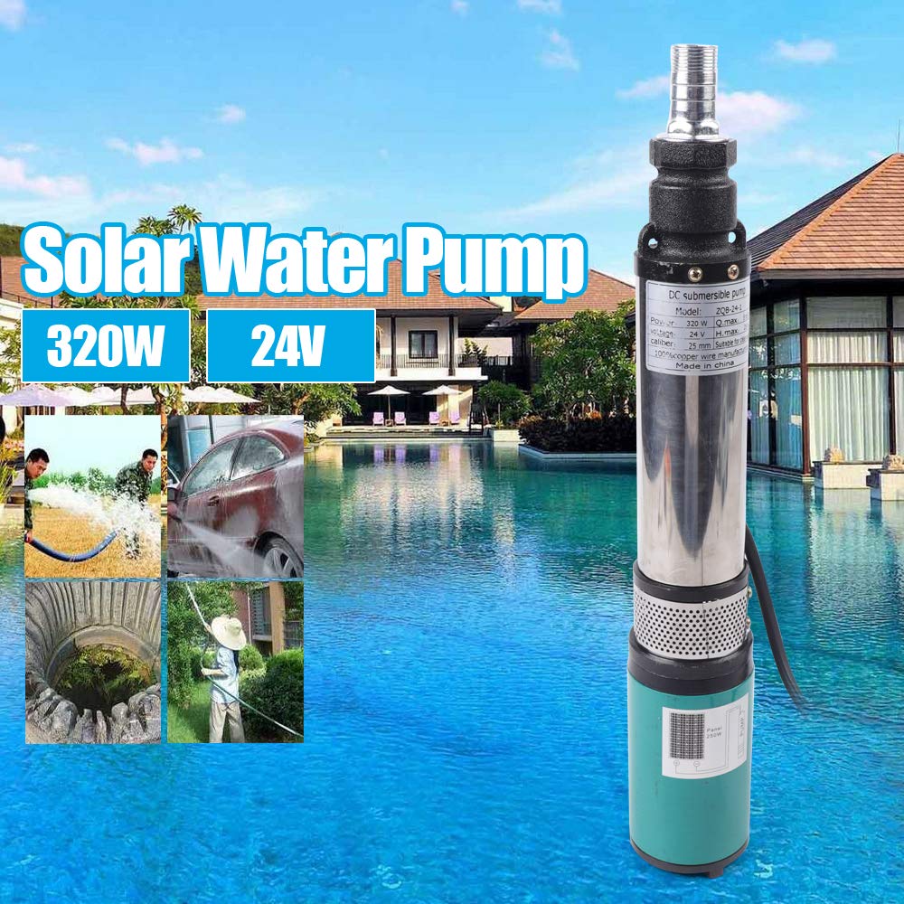 Pompa sommergibile per fontana profonda, 320 W, 24 V, pompa per fontane profonde, pompa di sentina solare per acqua domestica e giardino