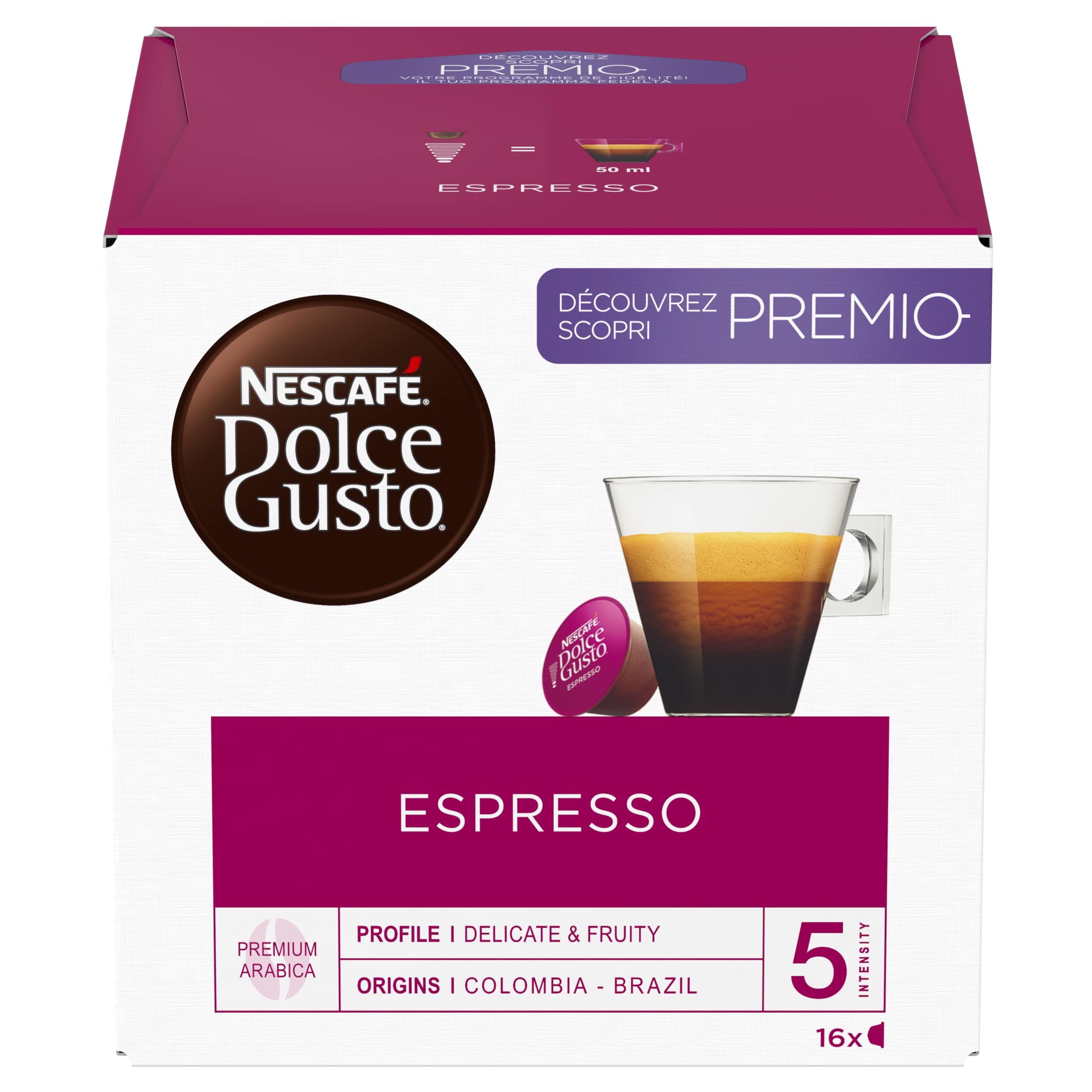 Nescafé Dolce Gusto Espresso Kawa, 16 kapsułek, 6 sztuk