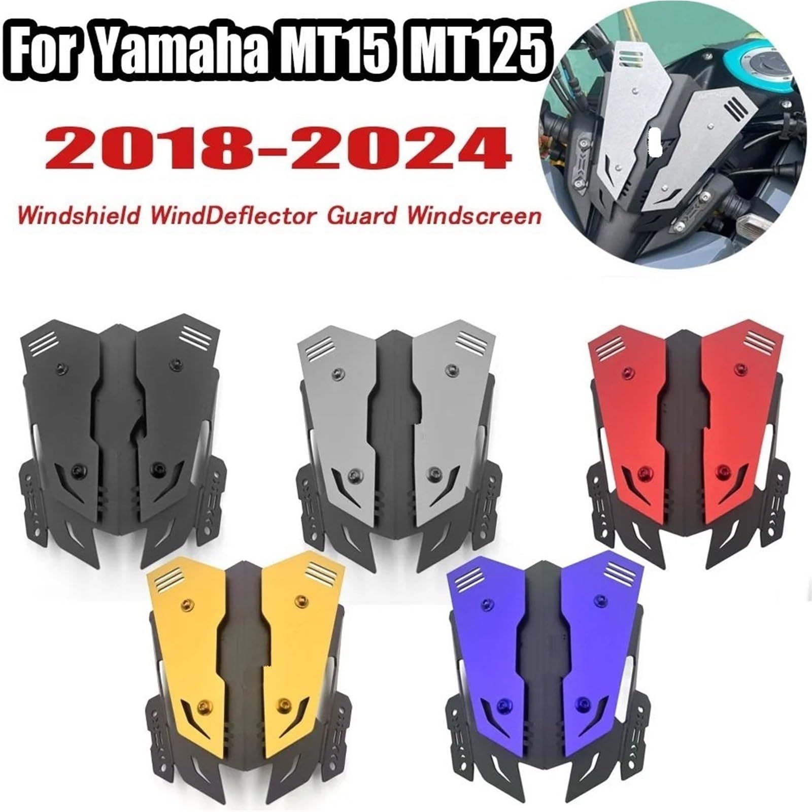Deflektor motocykla Pasuje do Yamaha MT15 MT-15 MT125 MT-125 MT 15 125 Osłona szyby przedniej Osłona przednia Wiatroszczelna maska spojler przedłużający szyba przednia(Golden)