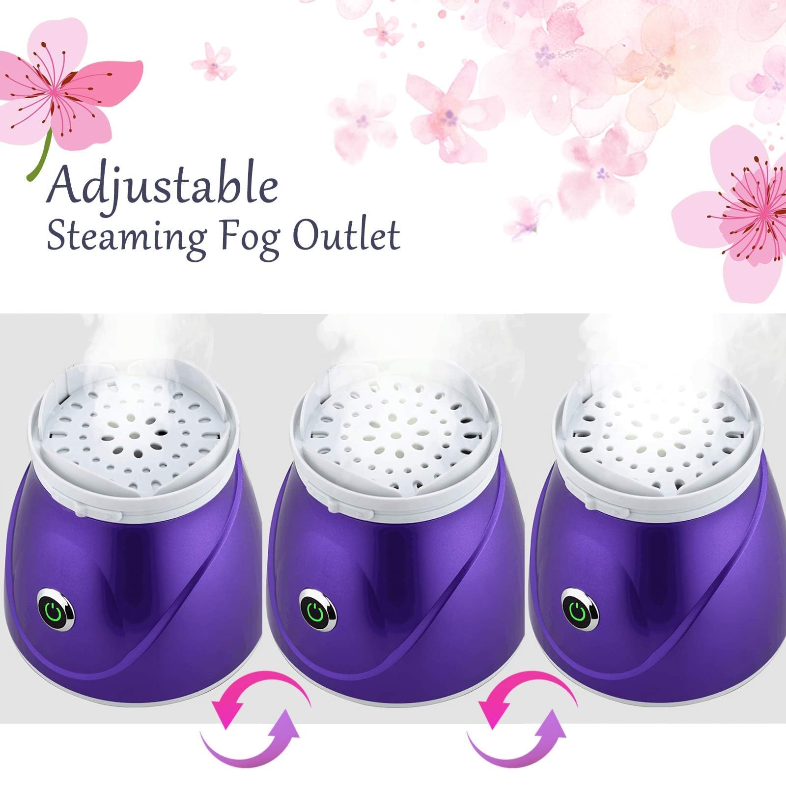 Apstour FS 60 Purple Sauna facial, vaporisateur facial pour les soins cosmétiques du visage, ouvre les pores et hydrate, vapeur bienfaisante, convient aussi pour l'aromathérapie et l'inhalation