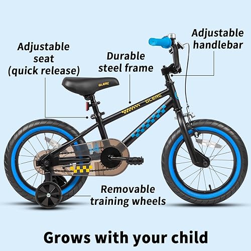 Miniatura 2 de Bicicleta infantil para niños de 2 a 10 años de edad, bicicletas para niños de 12 a 18 pulgadas estilo BMX con ruedas de entrenamiento, bicicleta