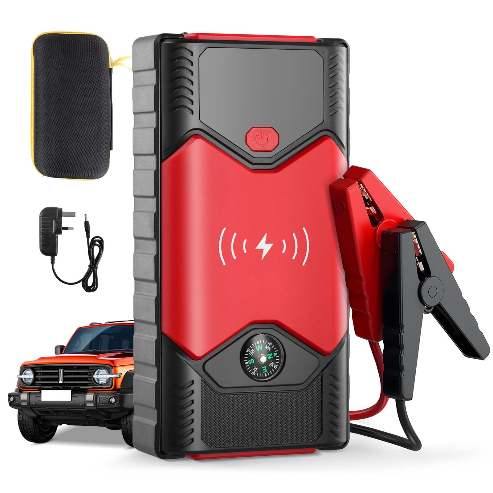 4000A Jump Starter Power Pack, 39800mAh Car Battery Booster Jump Starter Up to 6.0L Gas and 4.0L Diesel Engine, with 10W Quick Charger, LCD Display, Portable 12V Car JumpStarter