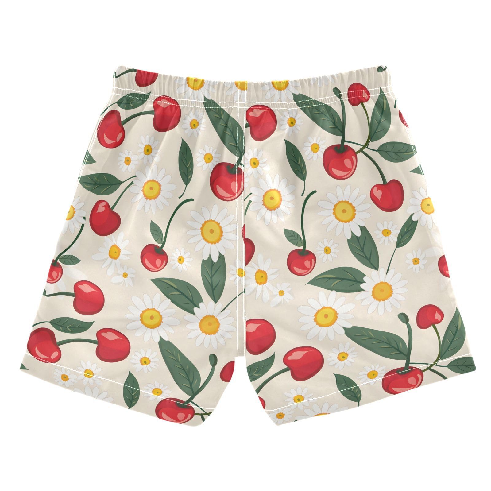 ALAZA Summer Daisy Peach Leaf Boys Quick Dry Beach Board Shorts Kids Swim Trunks Bathing Suit Swimsuit 2T