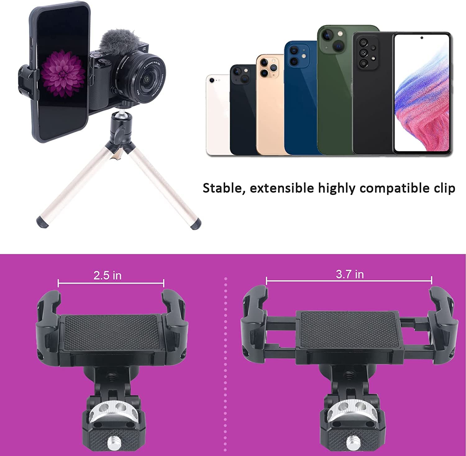 Support de trépied en métal avec Griffe Froide Rotation à 360 degrés et