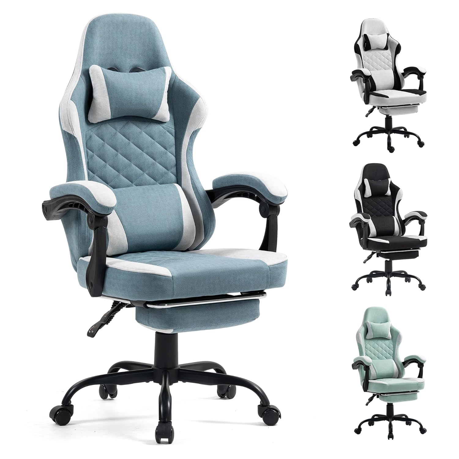 Gaming Chair with Footrest for Adults - Ergonomic Gaming Chairs with Foot Rest - Big and Tall Computer
