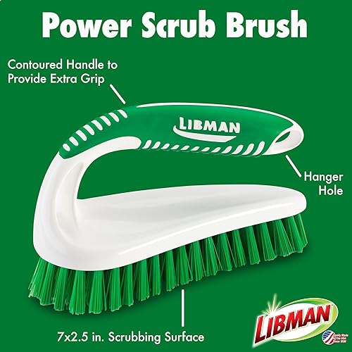 Miniatura 9 de Libman Kit de cepillos de limpieza verde y blanco, juego de 3 piezas, cepillos multiusos para cocina, lavabos, fregaderos, lavavajillas