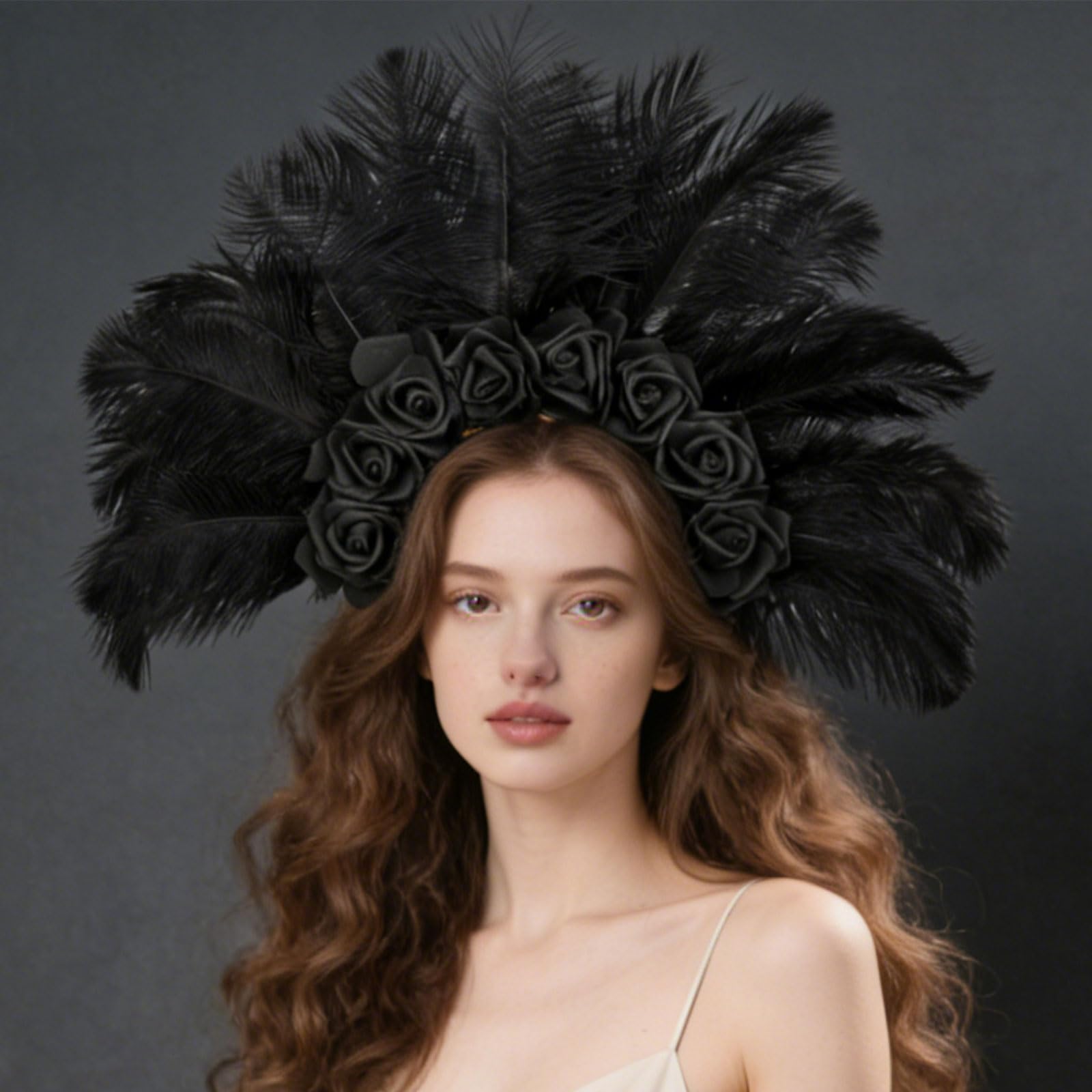 Fascia per capelli con fiori piumati, A | Accessorio per lo styling fasce per capelli con piume colorate per copricapi per feste carnevale per adulti