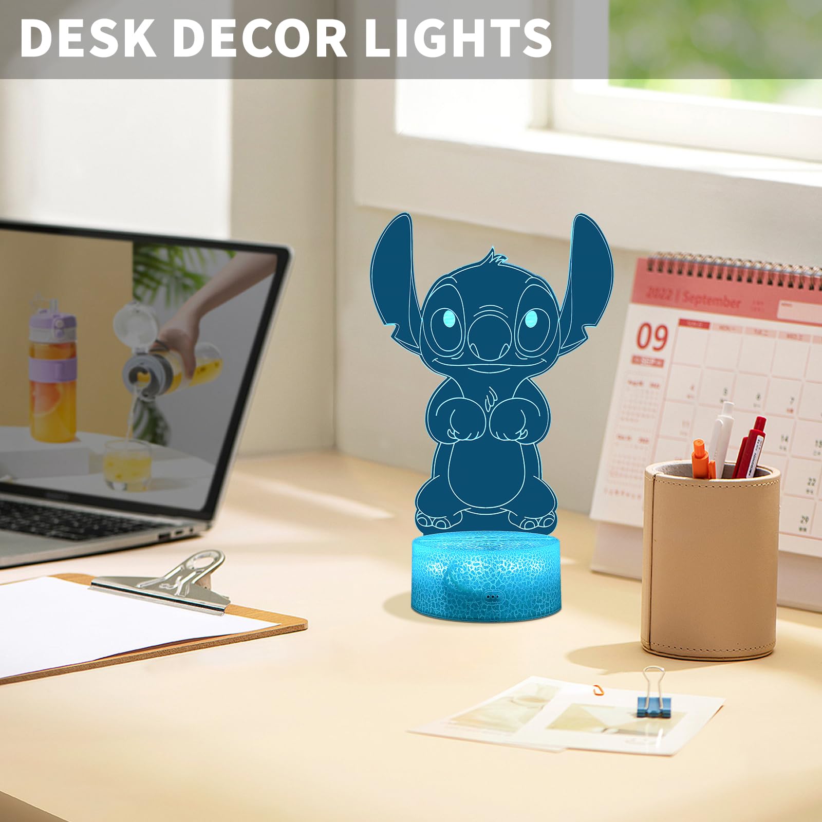 ZIXEAR Christmas Gifts for Girls 3D Night Light Dimmable Lamp Room Decor Gifts for Bedroom Boys Girls for — view 5