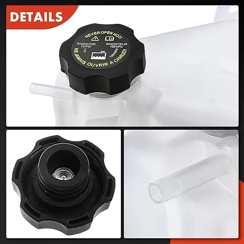 Miniatura 8 de A-Premium Tanque de depósito de recuperación de desbordamiento de refrigerante del motor con tapa Compatible con Chevy Malibu 2008-2012 y Pontiac G6