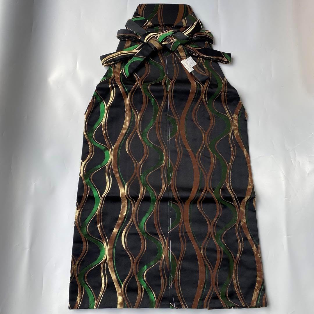 (7-45)馬乗袴　2尺2寸 黒　緑　金　詩吟　舞踊　踊袴 7-45)馬乗袴 2尺2寸 黒 緑 金 詩吟 舞踊 踊袴.