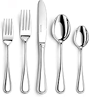 Nice Kitchen Luster Series 40-Piece Silverware Set for 8 - Premium Stainless Steel Flatware, Mirror Polished, Dishwasher Safe