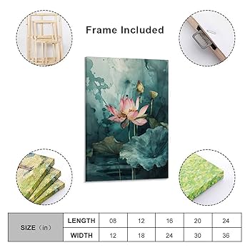 水墨絵画【蓮】 彩墨画（水墨画）「蓮」 福田勝司画 | 水墨画・達風 色彩のある