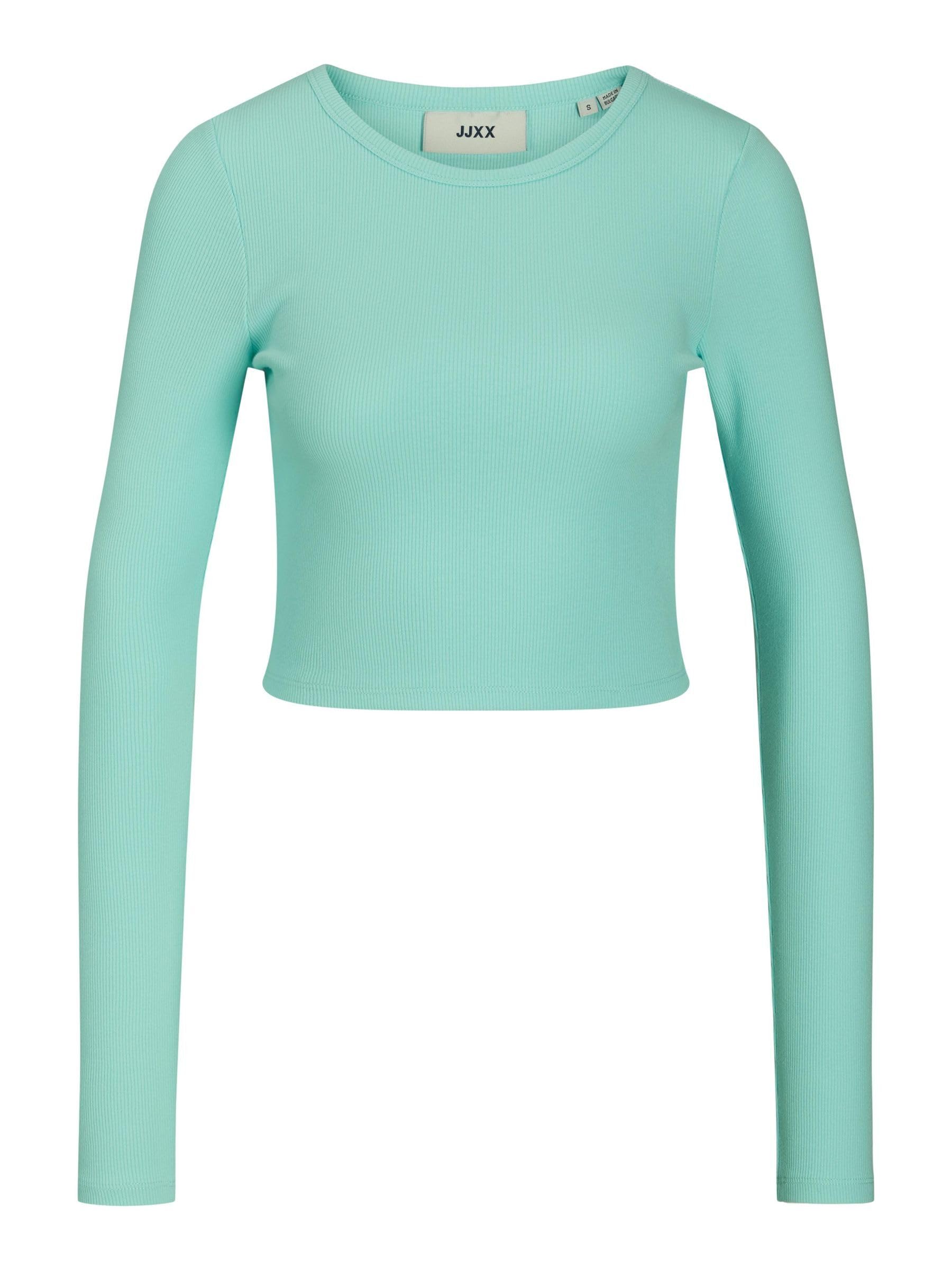 JJXX Jxfeline LS Rib Tee Noos T-Shirt Donna A Maniche Lunghe In Cotone Elasticizzato - Girocollo - 3