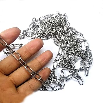 304 Stainless Steel Chain Strong Bright Heavy Duty Steel Welded Chain Links for Fence Hanging, Walking The Dog Chain, Swing Chain, Drying Clothes Chain (1.5mm - 4 Metre)