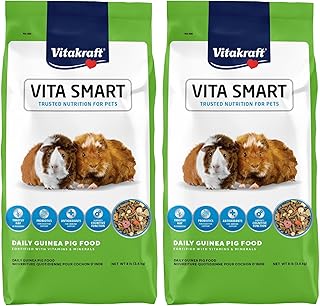 Vitakraft Vita Smart Guinea Pig Food - Complete Nutrition - Premium Fortified Blend with Timothy Hay for Guinea Pigs,8 Pound,(Pack of 2)