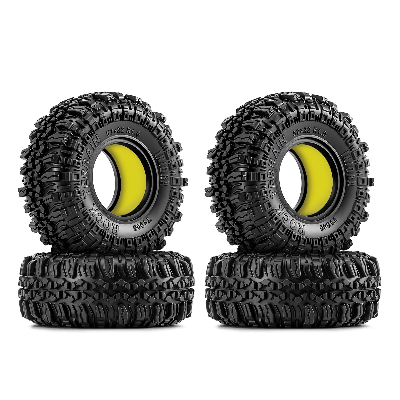 INJORA 1.0 inch Rock Terrain Tires and Silicone Rubber Inserts