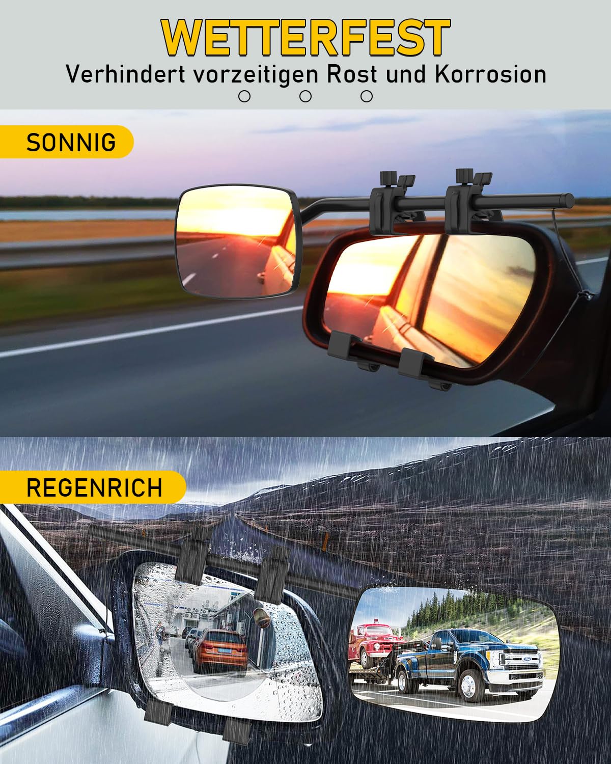 Wohnwagen Spiegel Auto wohnwagenspiegel universal caravanspiegel außenspiegel wohnwagen spiegelverlängerung wohnwagen Abschleppspiegel für alle gängigen Fahrzeugtypen (2 Stück)