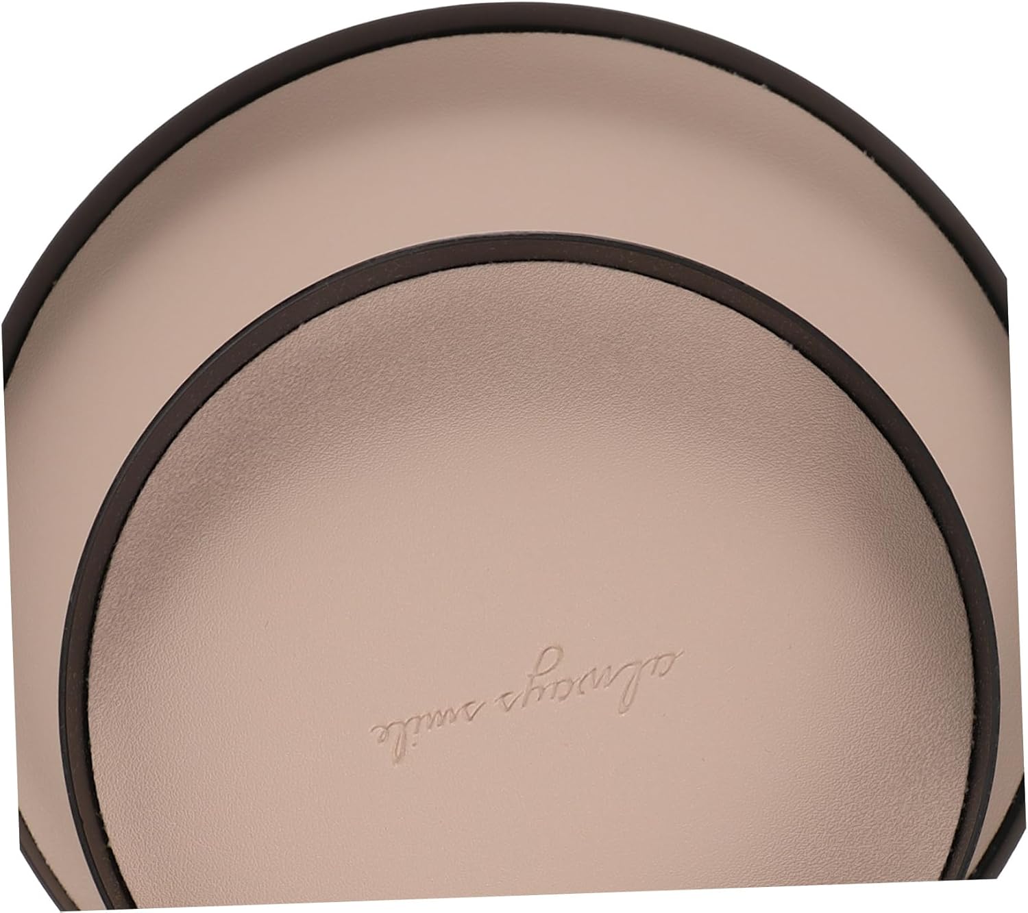 LIFKOME Double-Layer Storage Tray for Jewelry and Cosmetics Elegant Round Perfume Organizer and Trinket Holder for Dresser Entryway and Bedroom Stylish Iron and Leather Design Beige