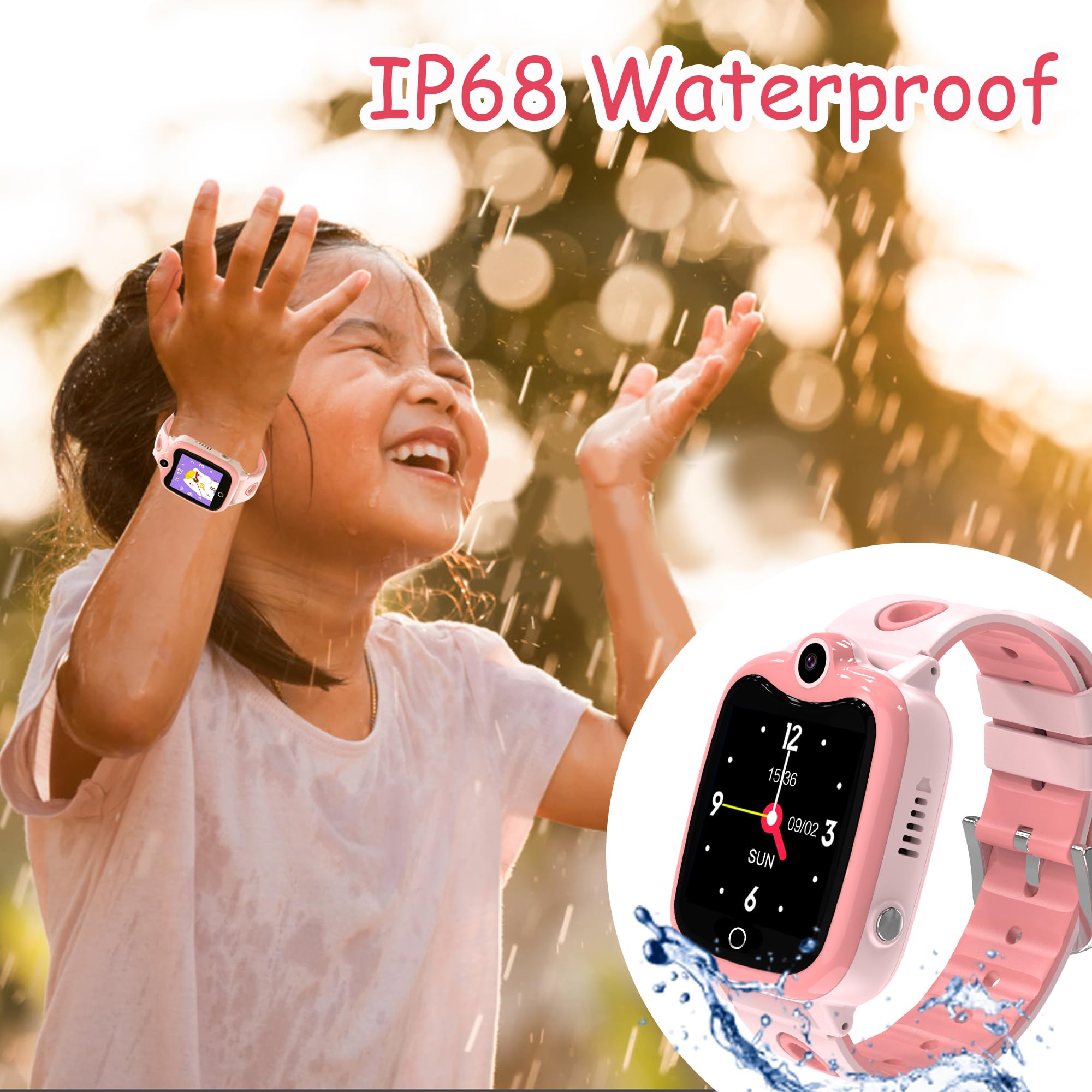 Reloj Inteligente Niño, 4G Smartwatch Niños con GPS y Llamadas IP68