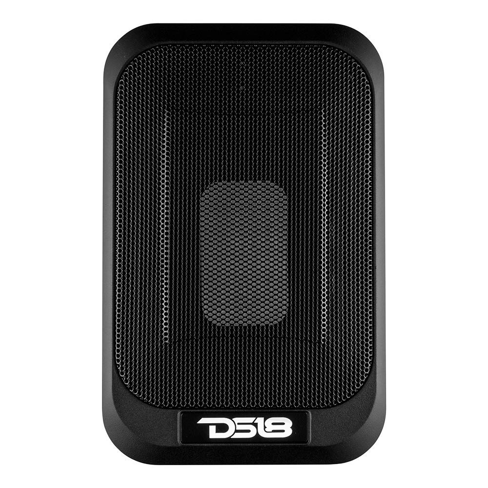 DS18 SQBASSx2 7x9 UnderSeat Slim Amplified Car/Truck Subwoofer with a 4x6 Passive Radiator 1200W Peak Power / 230W RMS - Remote BASS Knob Included - Powered Sub in Ported Enclosure for Tight Spaces