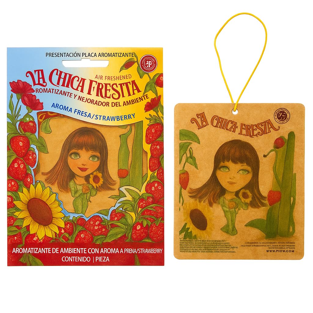 LA CHICA FRESITA Fresa/Strawberry Car Air Freshener Aromatizante Mexico (10)