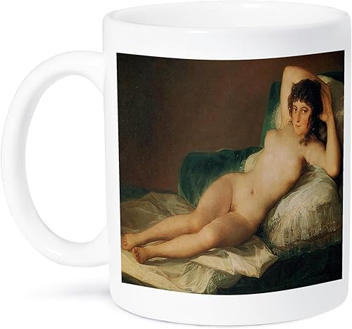 3dRose BLN beautfiul NUDES Fine Art Collection – The Naked Maja por Francisco goya – Tazas, Blanco