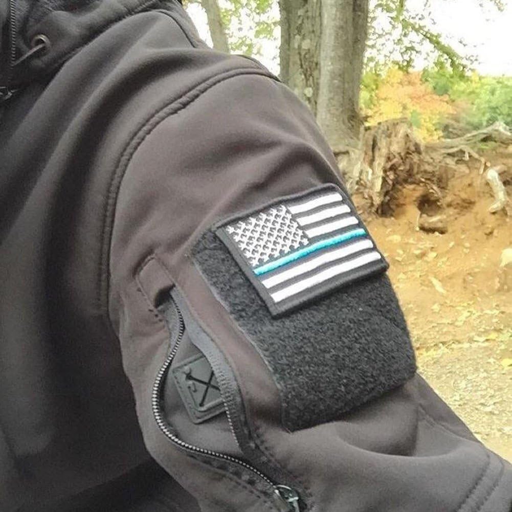 Police Law Enforcement Tactical Morale American Flag Patch with Hook