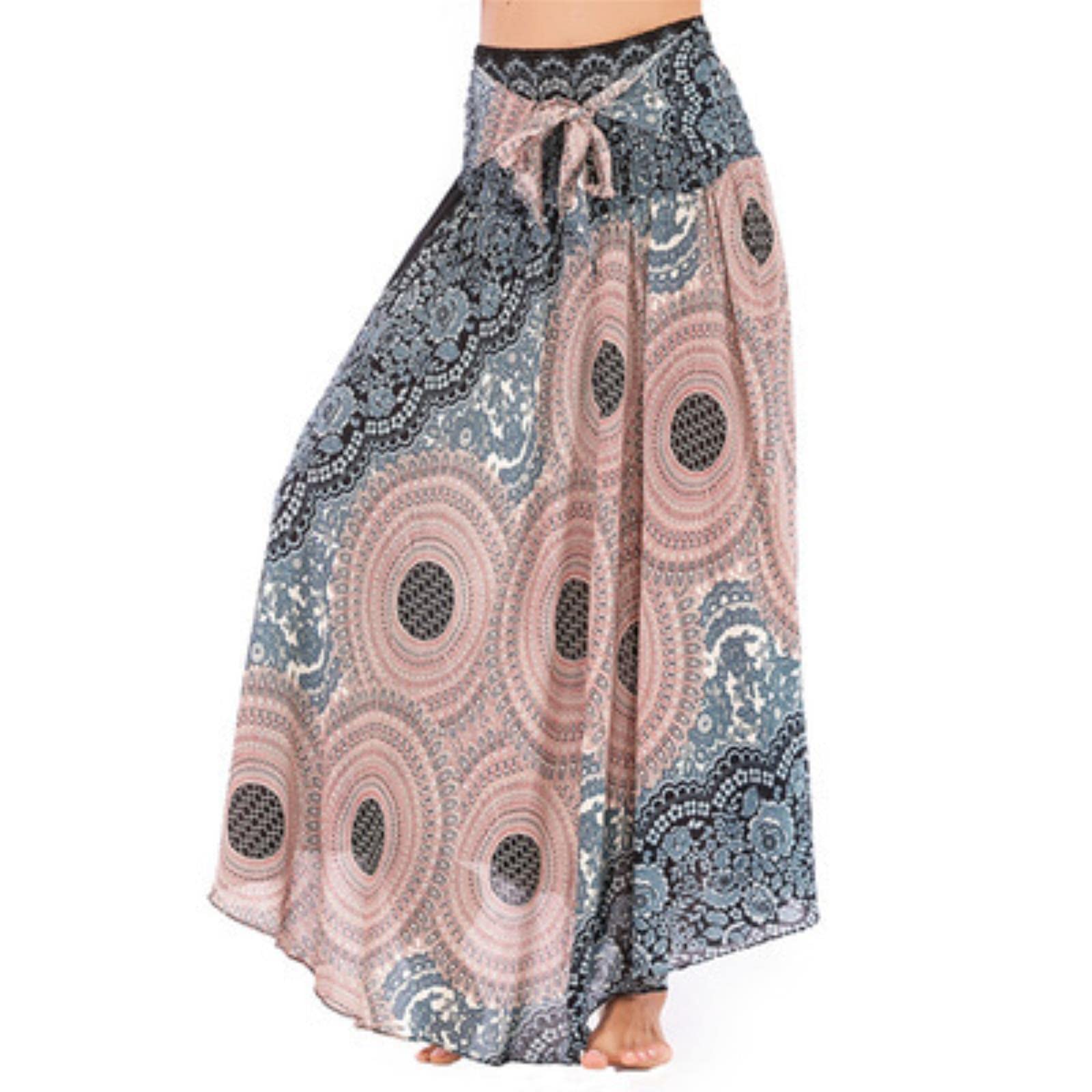 SUYGGCK Long Skirt Fashion Skirts Womens Clothes Women Skirt Sexy Women Long Flowers Elastic Waist
