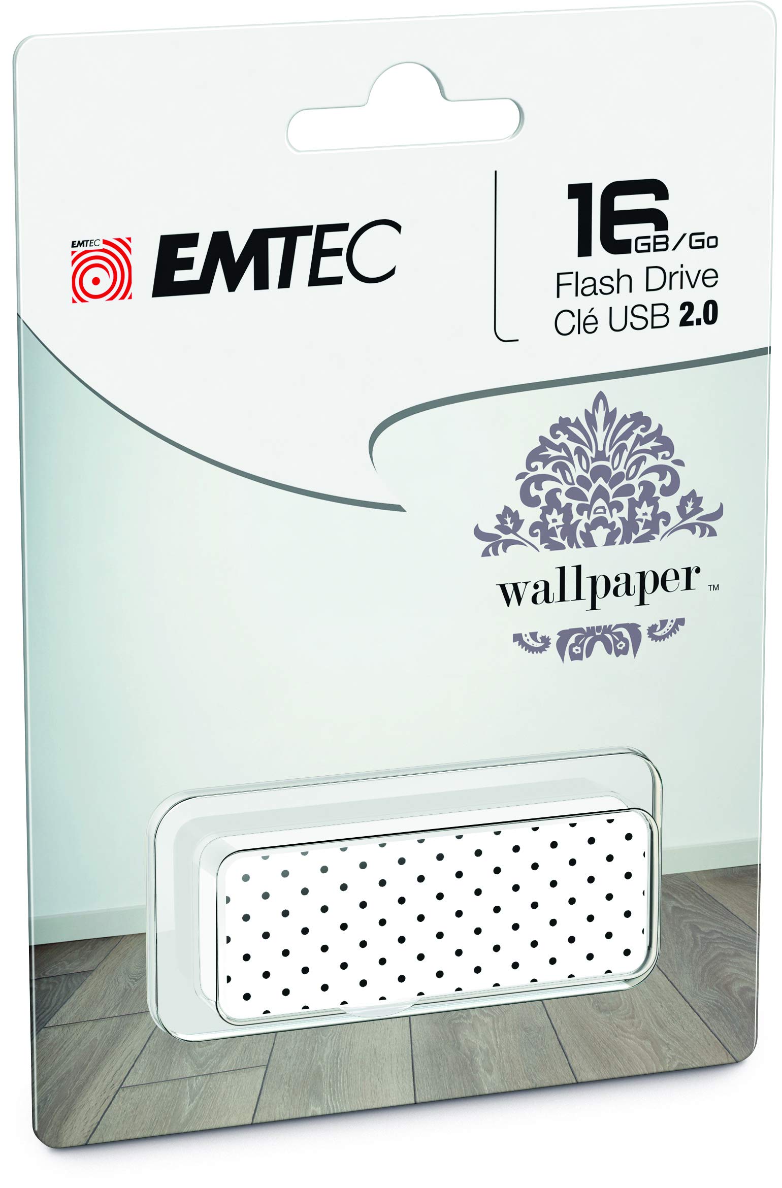 Emtec M700 Wallpaper Flash Drive, 16GB, Black Dot - ECMMD16GM710WP11