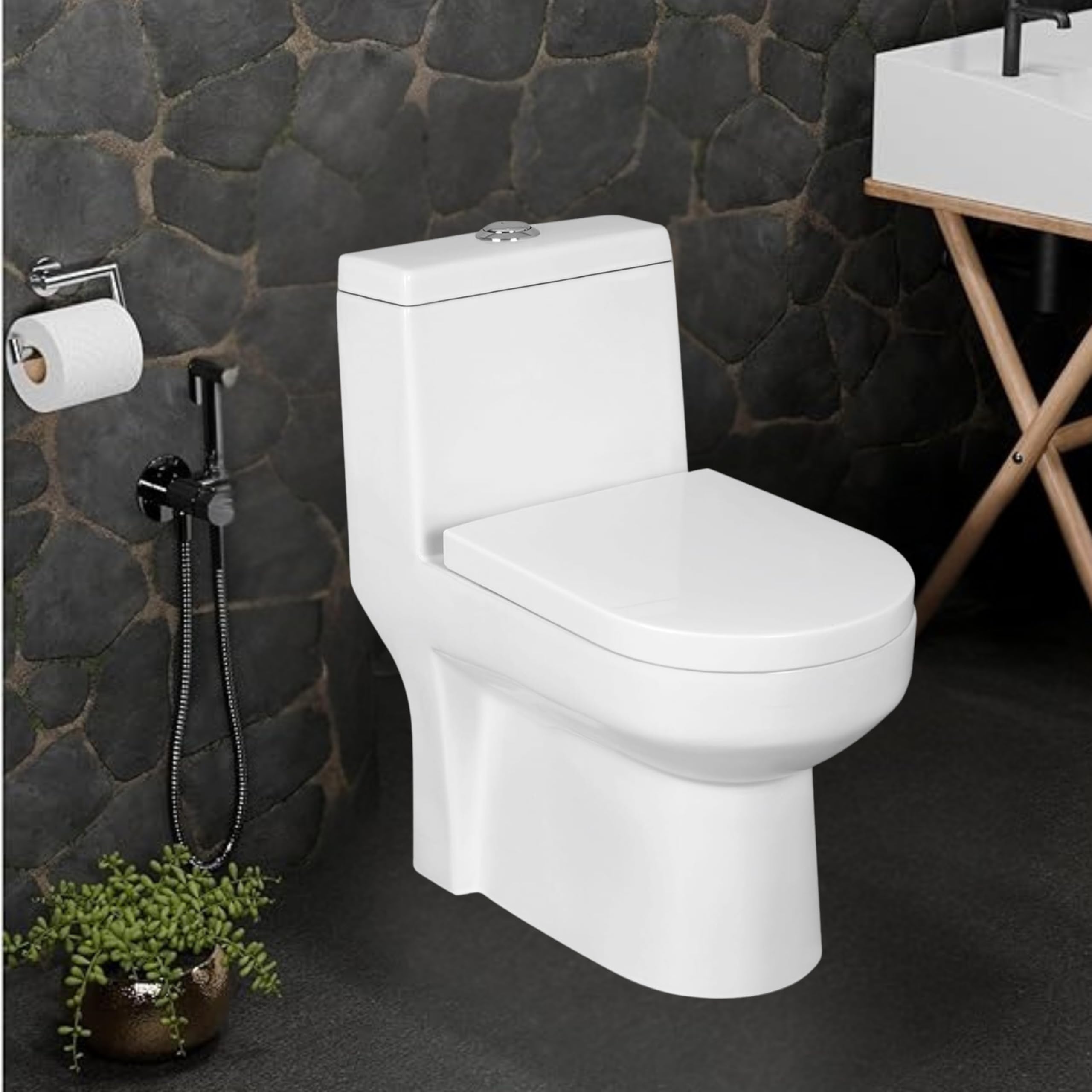 Parryware Prime Single Piece Washdown Closet with soft close seat cover | Floor Mounted (S trap-220mm) (640 x 345 x 690mm) | C885346-image-3
