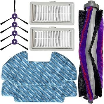 9 Pieces/Set Roller Side Brush Wipe Filter Replacement Compatible for Samsung Powerbot-E VR05R5050WK Vacuum Cleaner Spare Parts