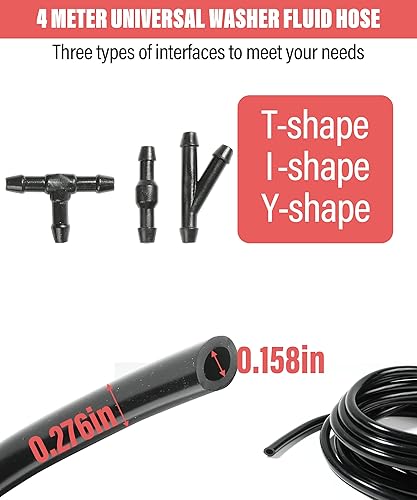 Miniatura 3 de YAKEFLY Kit de reparación de manguera de boquilla para limpiaparabrisas con manguera de líquido de lavadora de 4M, conectores de manguera,