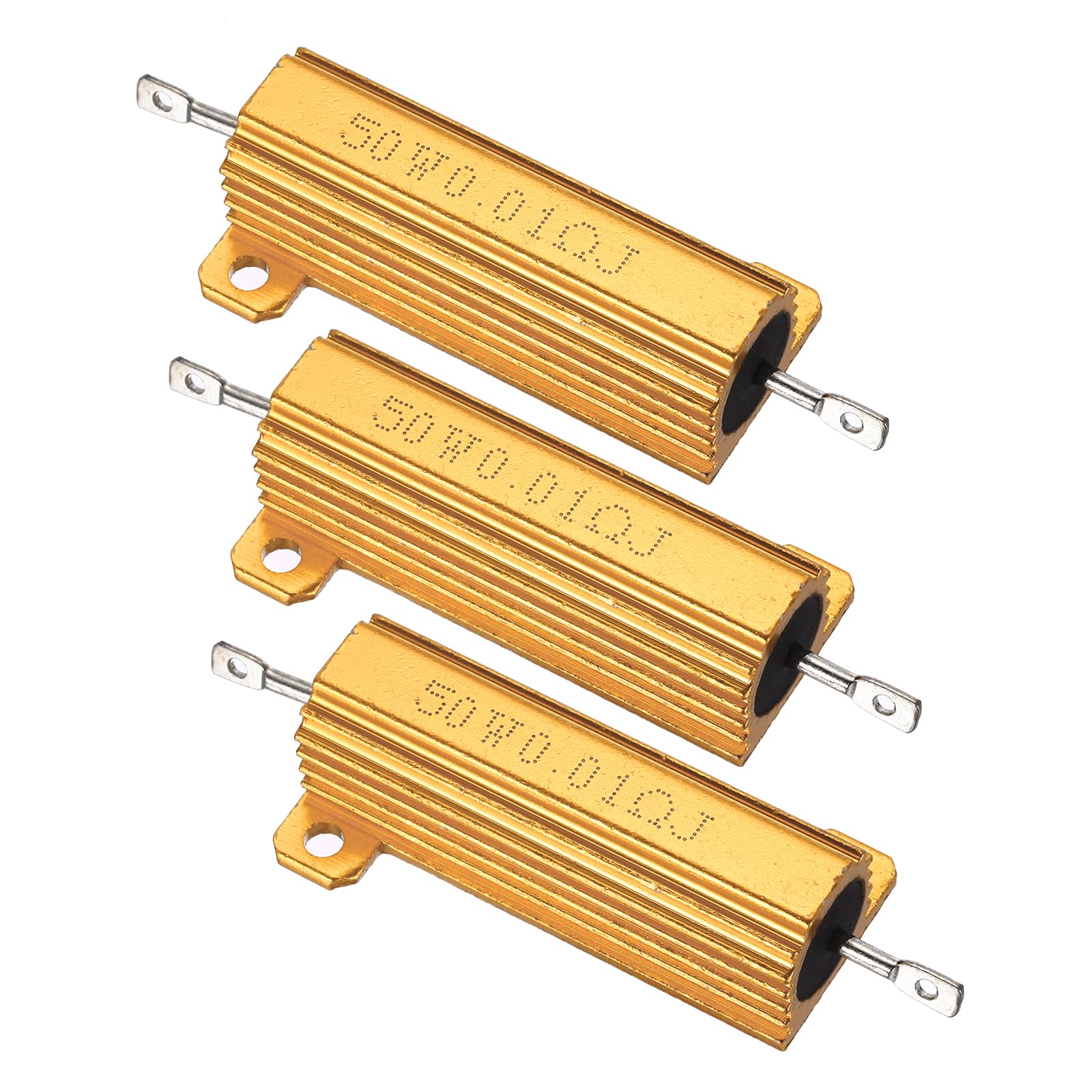 Set 5 Resistori A Filo In Alloggiamento Alluminio 100W 1 Ohm - Dissipatori Di Calore Per Altoparlanti E Apparecchiature Industriali - 3