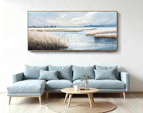 Vista 247 de AMATOP Arte para pared, flor enmarcada pintada a mano, pintura al óleo sobre lienzo, galería, obra de arte floral moderna, envuelta para la Pintura