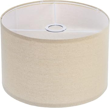 PATIKIL Drum Lamp Shades, 12"x12"x8" Linen Lamp Shade Easy Assembly Lampshade for Table Lamps Floor Lamps Pendant Lights, Cream