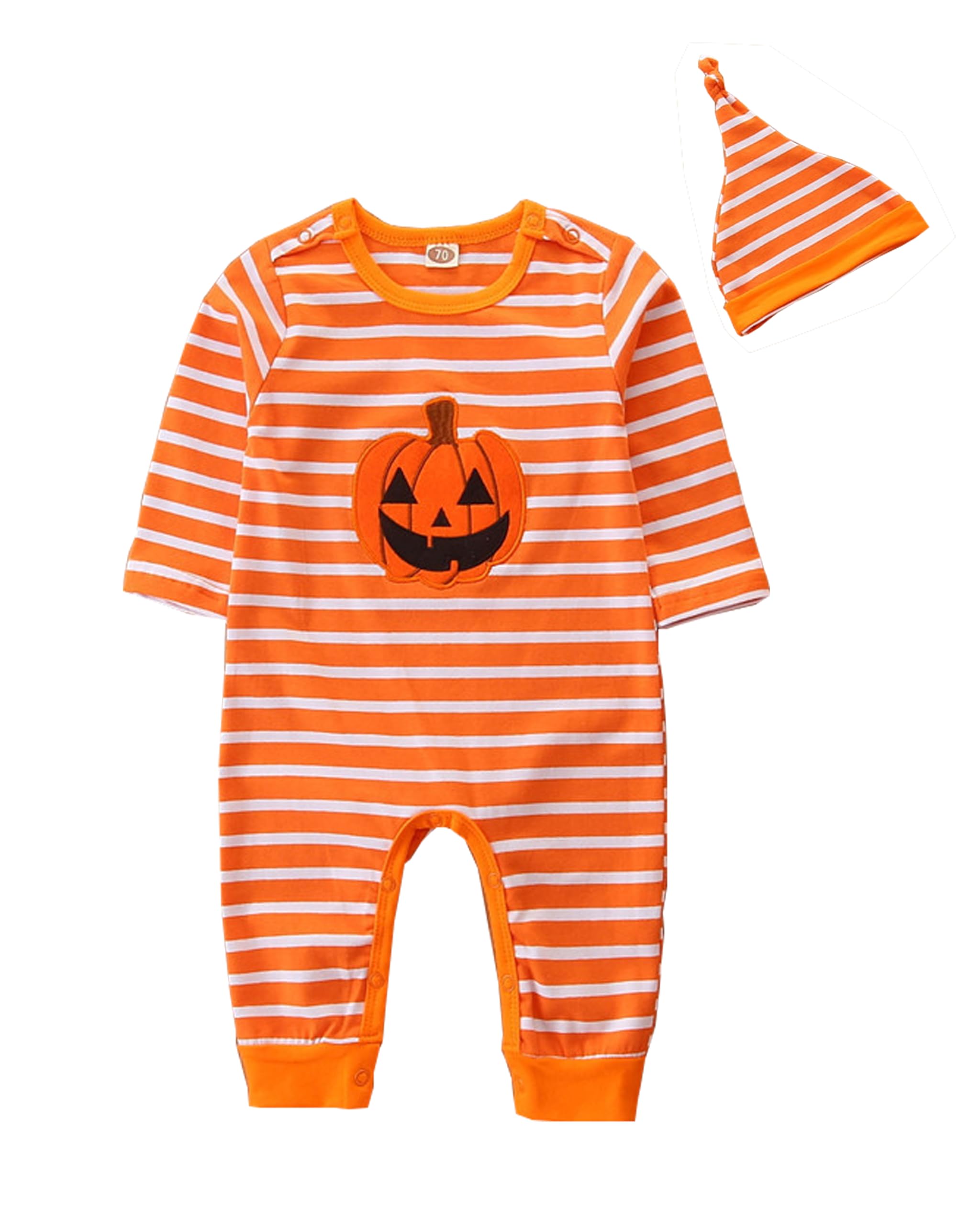 Likpoja Men's Pumpkin Romper G Newborn Baby Boys Girls My 1St Halloween Outfits One-Piece Halloween Clothes Pumpkin Rompers For 0-36 Months Infant Toddler Bodysuit Jumpsuit(,9-12 Months)