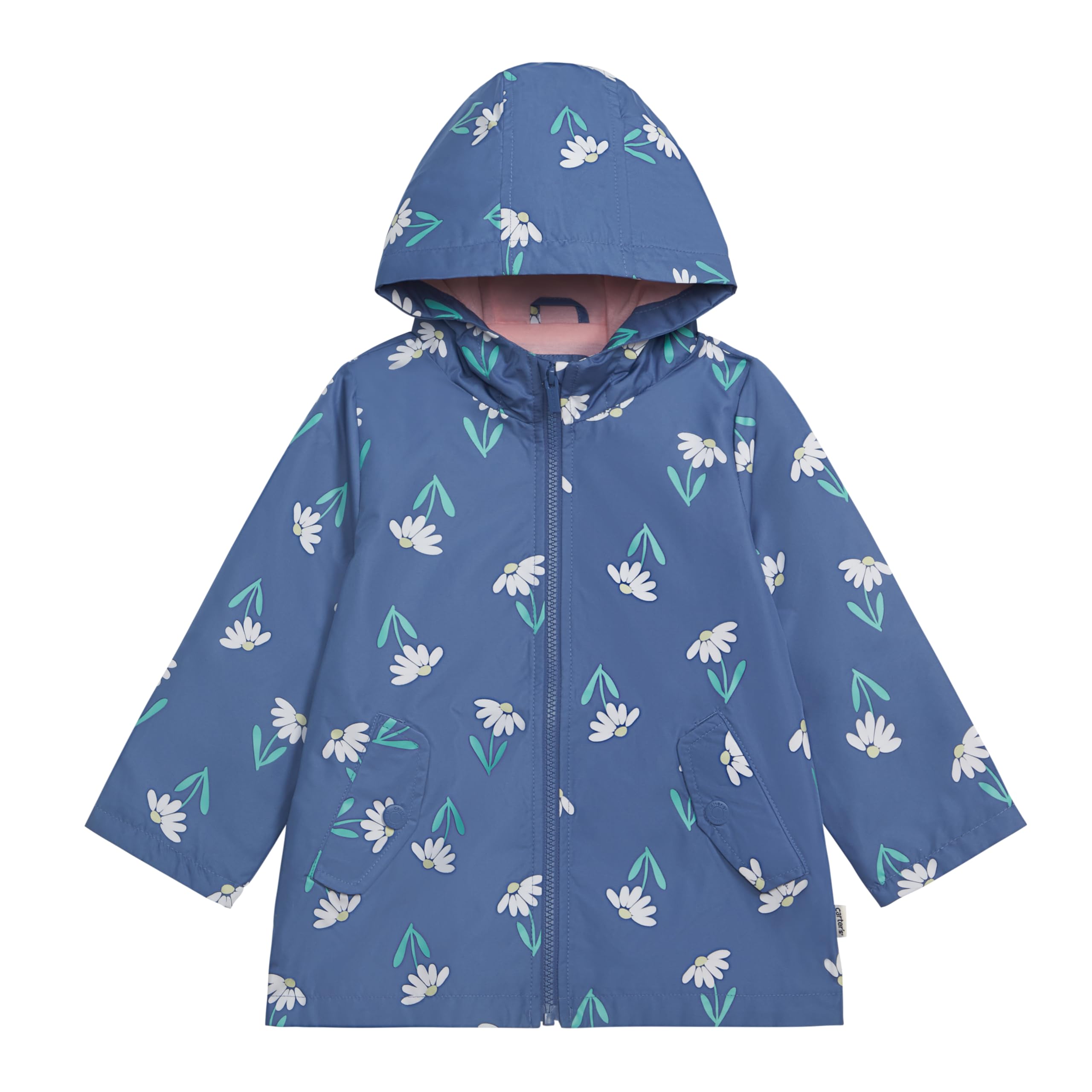 Carter's Toddler &amp; Little Girls' Midweight Fleece Lined Hooded Raincoat Rain Jacket