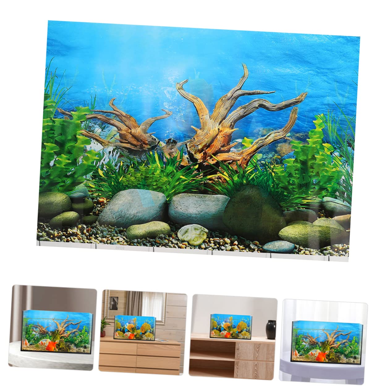 UPKOCH 4 Pezzi Sfondo del Serbatoio del Pesce Acquario sotto Lo Sfondo dell'Oceano sfondi pianta Decorazione del Fondo del carro Armato di Pesci Decalcomania di Sfondo Acquario Vinile